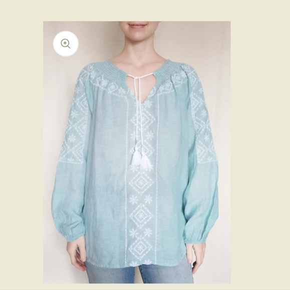 Joie Embroidered Linen Tunic - Picture 1 of 7